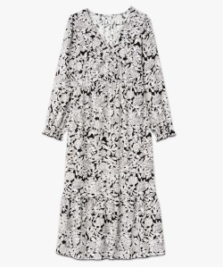Robe de grossesse empire longue et fluide col cache-cœur
